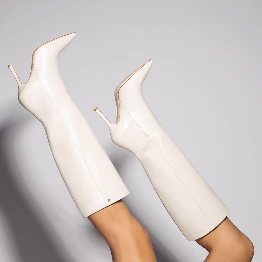 Larroude kate boot in ivory leather